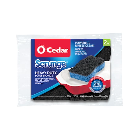 O-Cedar O-Cedar Scrunge Heavy Duty Sponge For All Purpose 4.25 in. L 2 pk 148377
